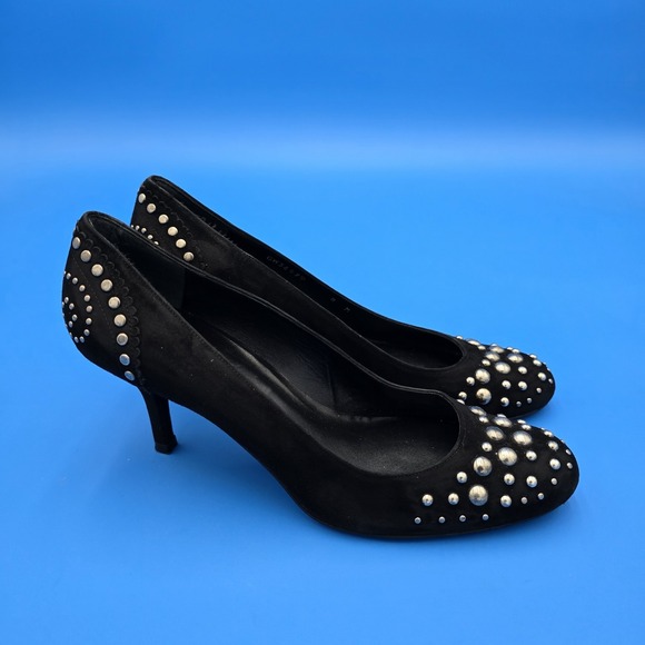 Stuart Weitzman Suede‎ Studded Heels Pumps Shoes Size 8M - Picture 2 of 10